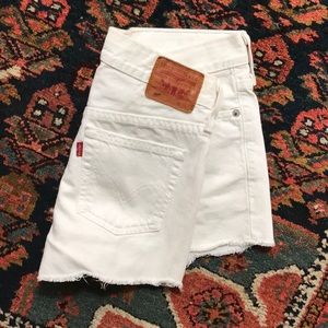 501 White Jean Shorts